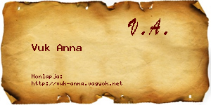 Vuk Anna névjegykártya